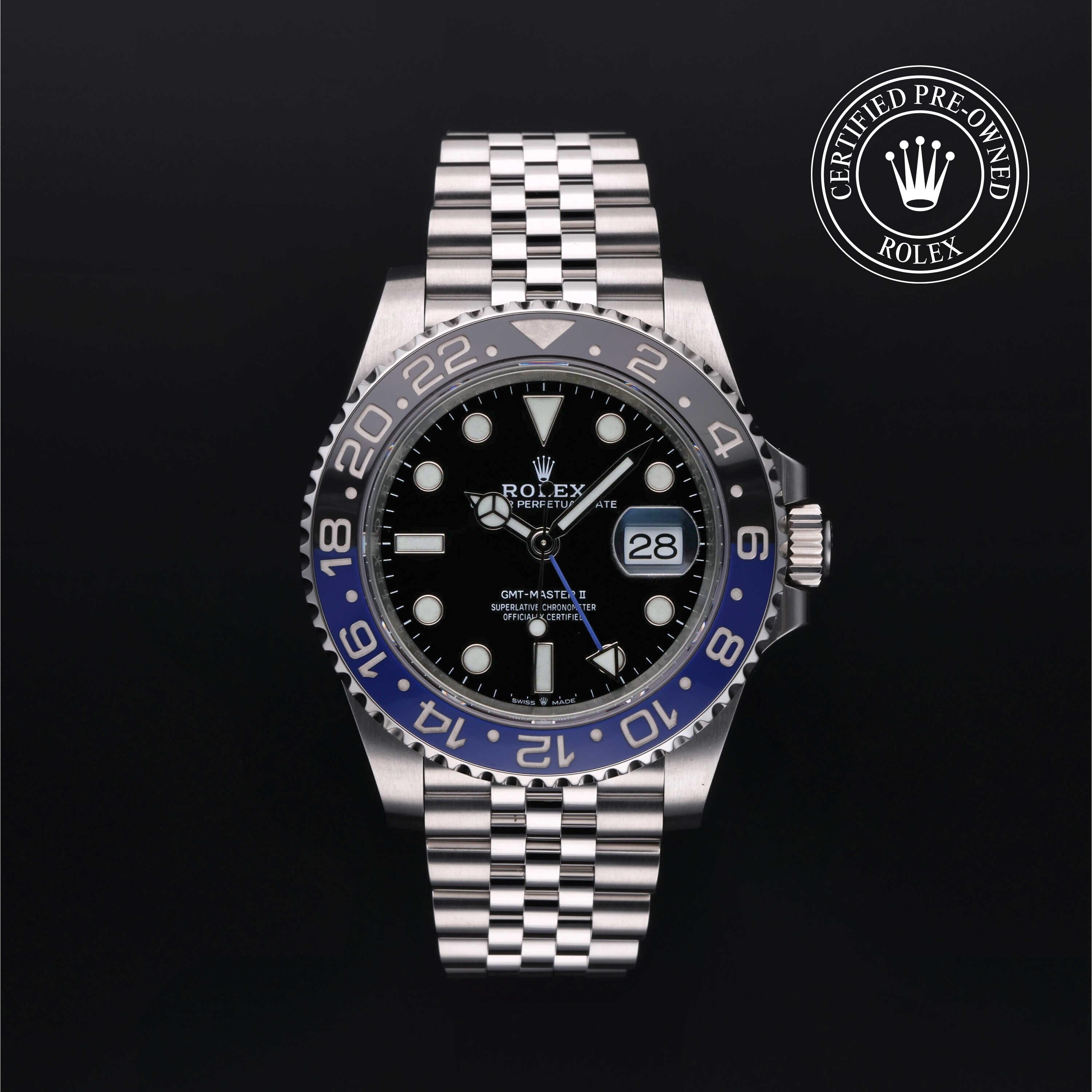 Rolex CPO GMT M126710BLNR front on white background