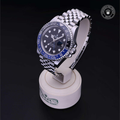 Rolex CPO GMT M126710BLNR front on white background