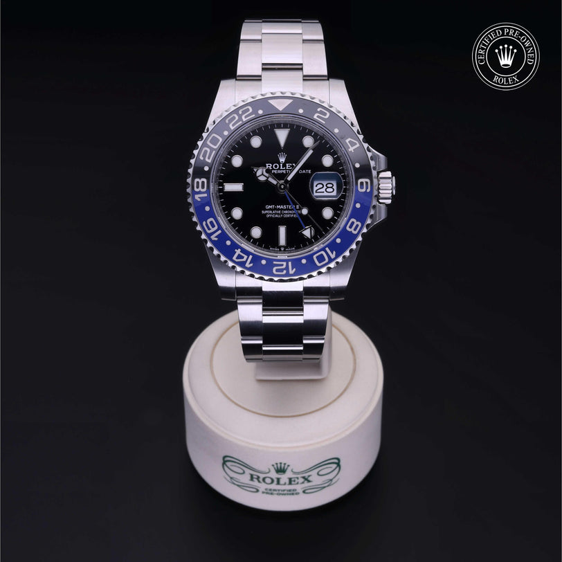 Rolex CPO GMT M126710BLNR front on white background