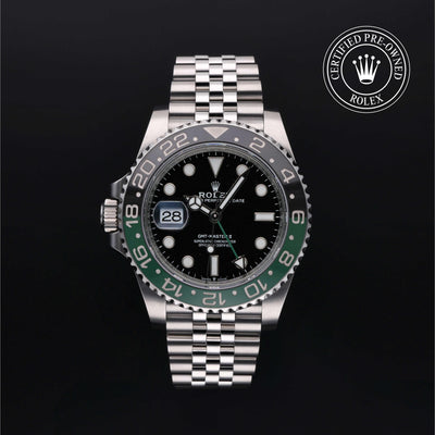 Rolex Certified Pre-owned GMT M126720VTNR-0002 front on black background