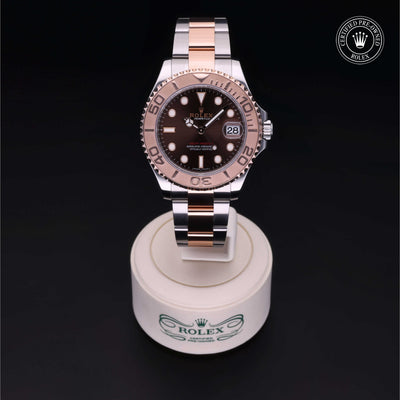 Rolex Certified Pre-owned Yacht-Master M268621-0003 front on black background