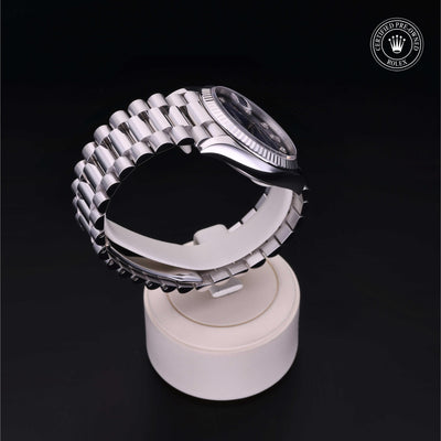 Rolex Certified Pre-owned Day-date M128236-0005 front on black background