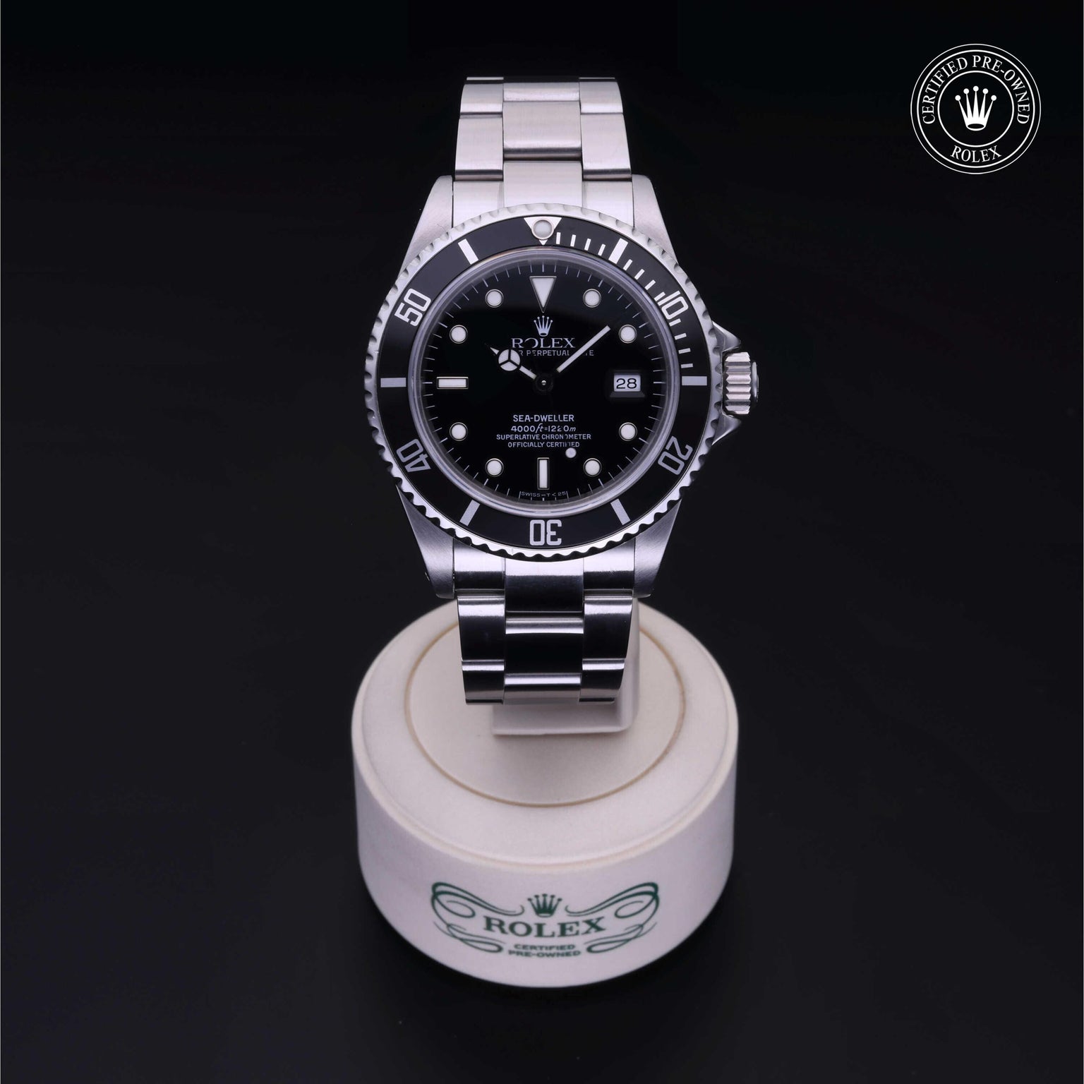 Rolex CPO Sea-Dweller M16600 front on white background