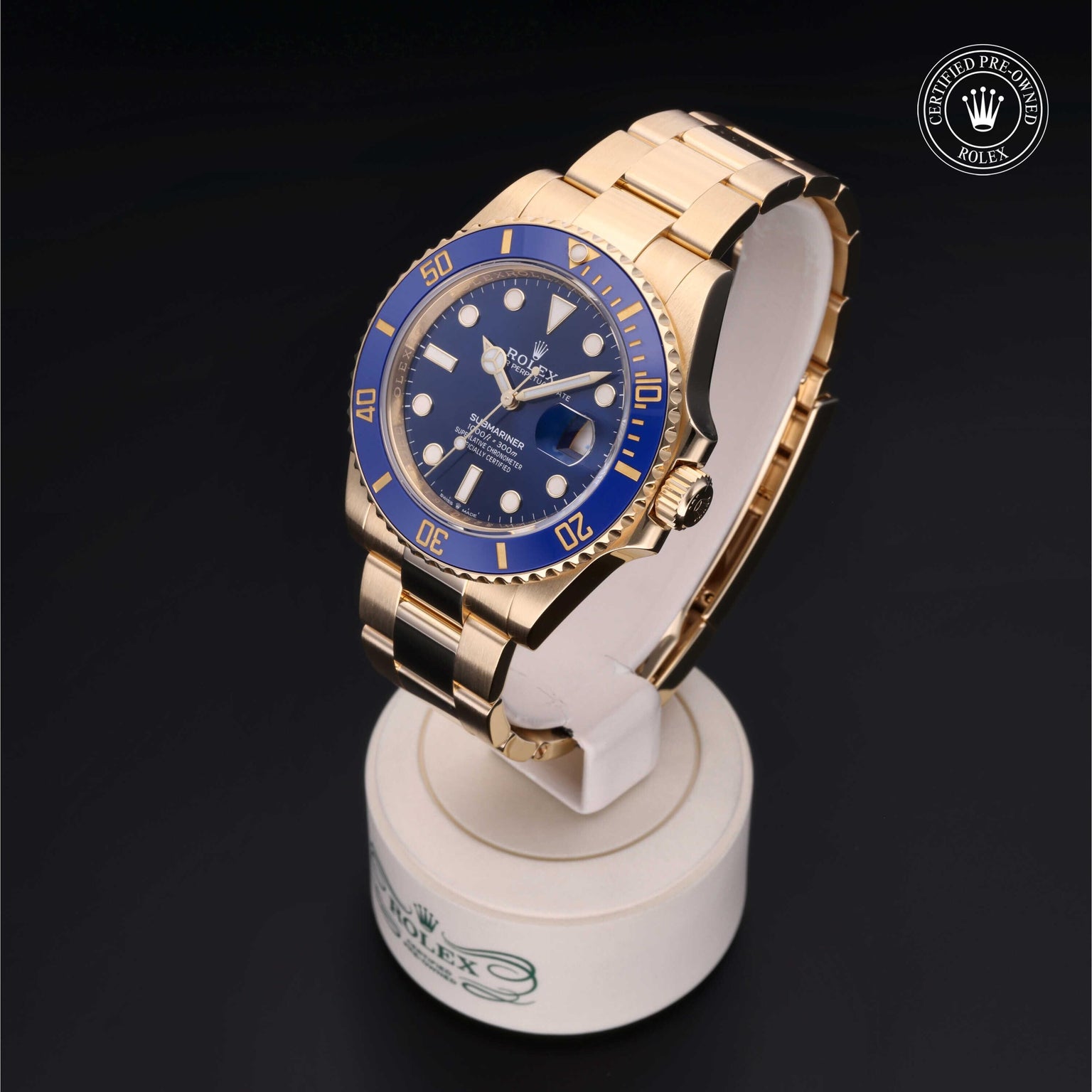 Rolex CPO Submariner M126618LB front on white background