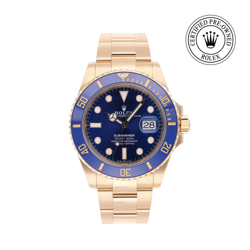 Rolex CPO Submariner M126618LB front on white background