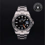 Rolex Certified Pre-owned Explorer II M216570-0002 front on black background