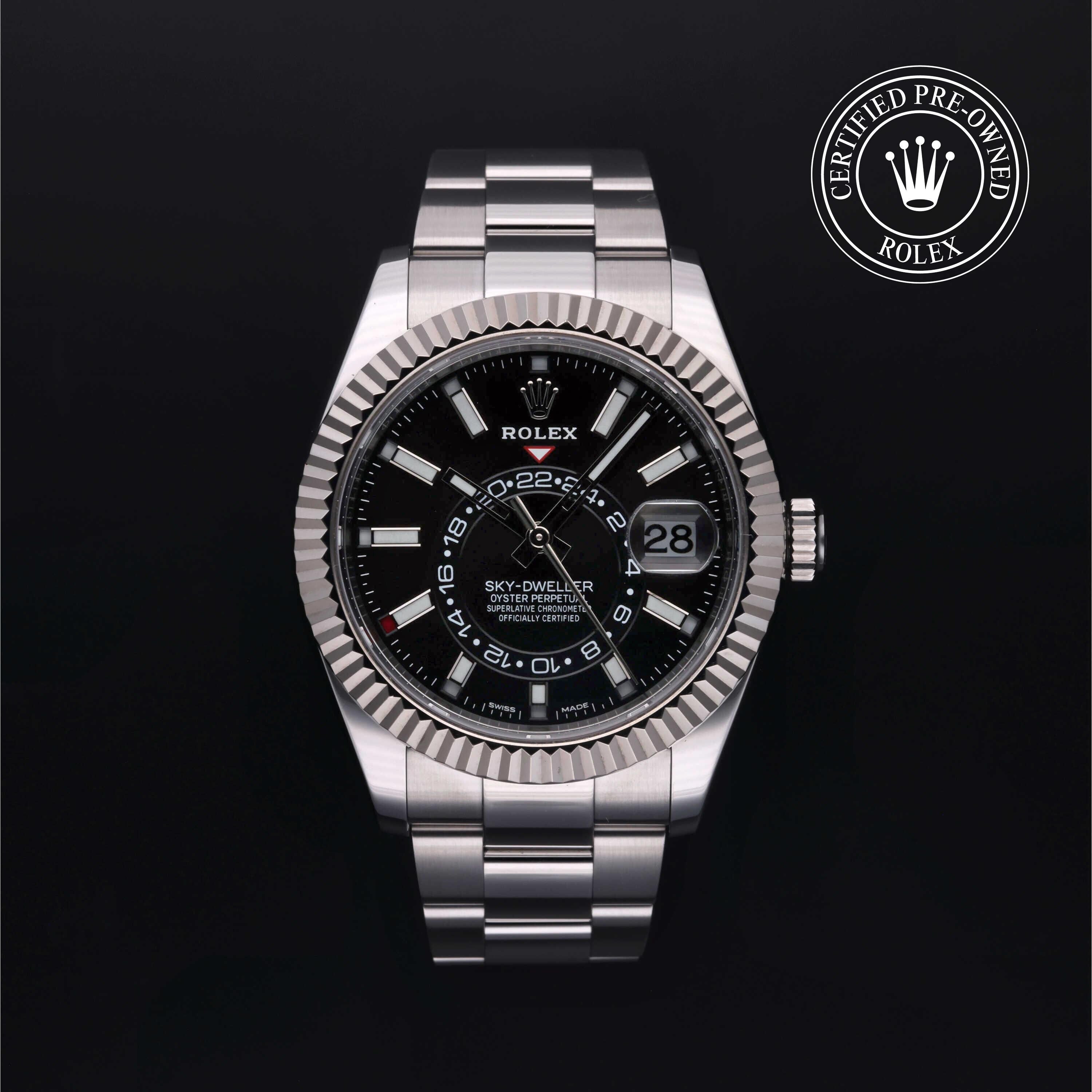 Rolex Certified Pre-owned Sky-Dweller M326934-0005 front on black background