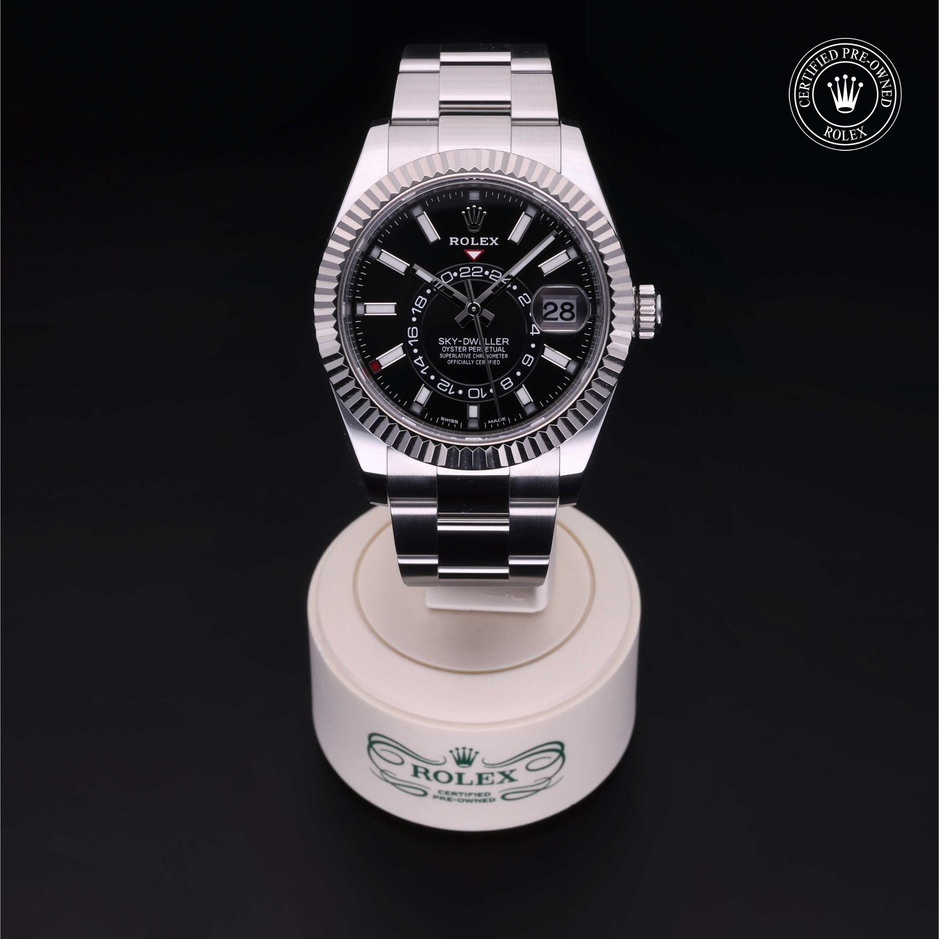 Rolex Certified Pre-owned Sky-Dweller M326934-0005 front on black background