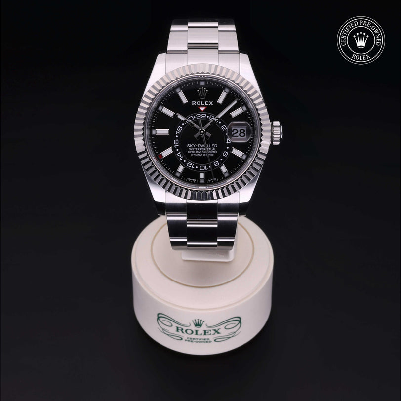 Rolex Certified Pre-owned Sky-Dweller M326934-0005 front on black background