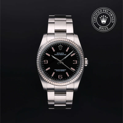 Rolex CPO Oyster Perpetual M116034 front on white background