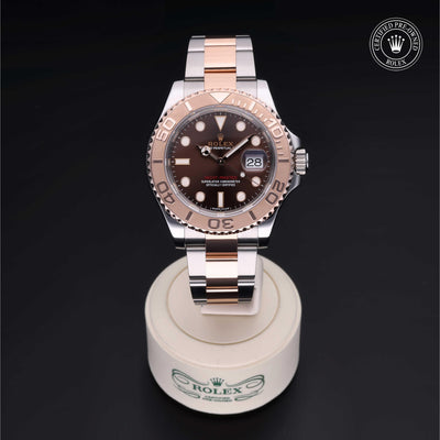 Rolex Certified Pre-owned Yacht-Master M116621-0001 front on black background