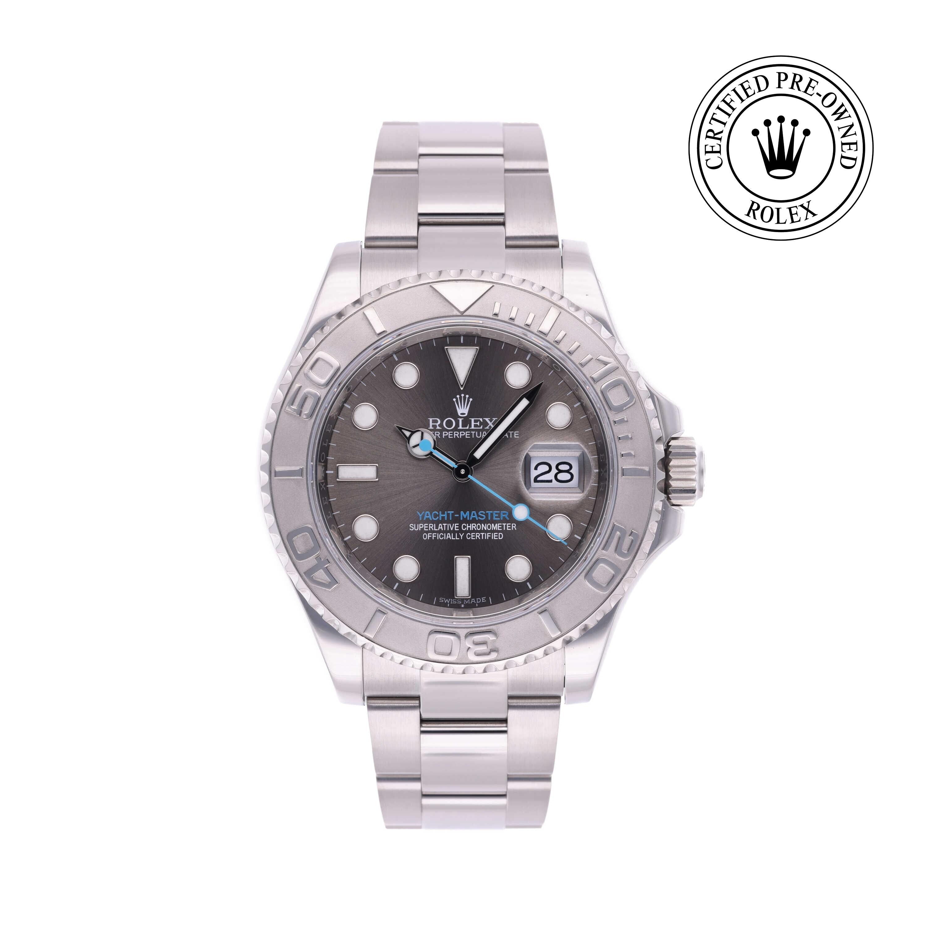 Rolex Certified Pre-owned Yacht-Master M116622-0003 front on white background