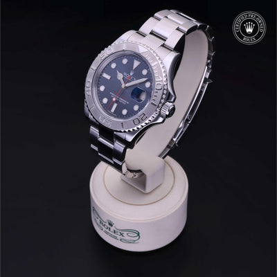 Rolex Certified Pre-owned Yacht-Master M116622-0001 front on black background