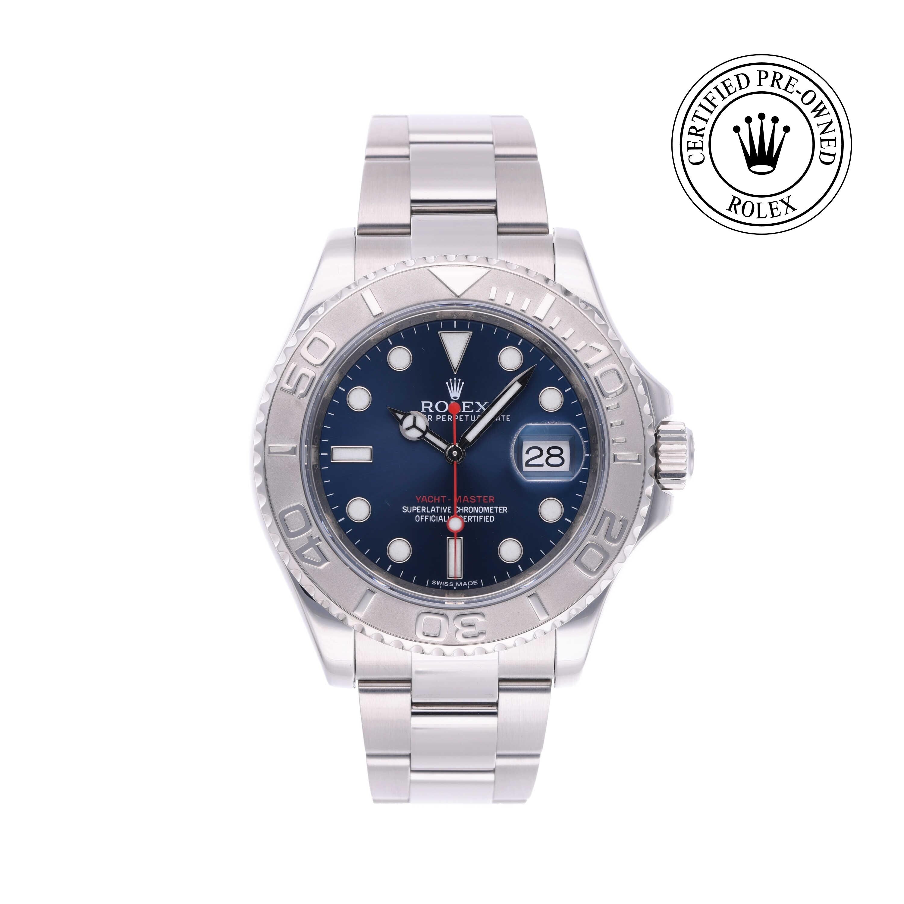 Rolex Certified Pre-owned Yacht-Master M116622-0001 front on white background
