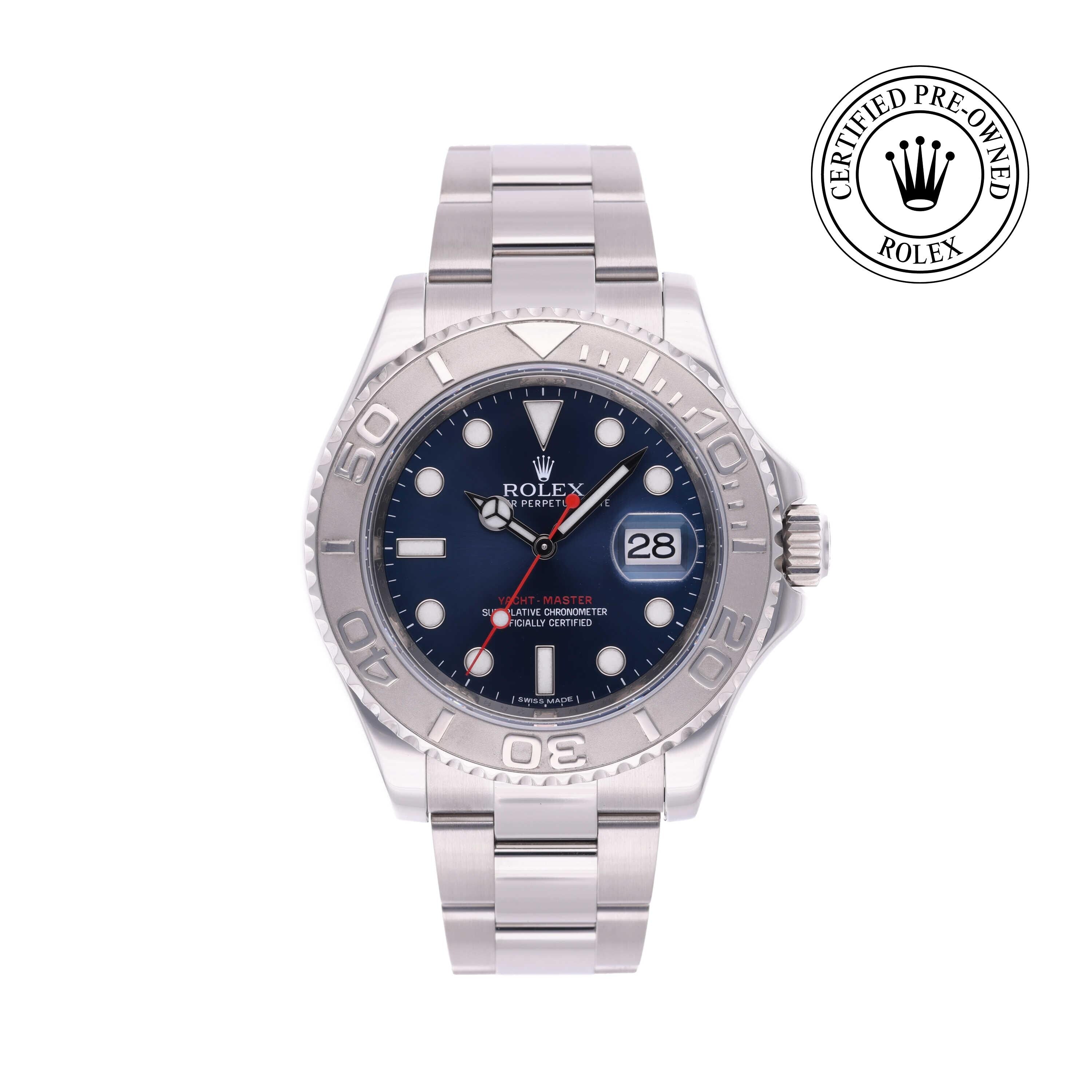 Rolex Certified Pre-owned Yacht-Master M116622-0001 front on white background