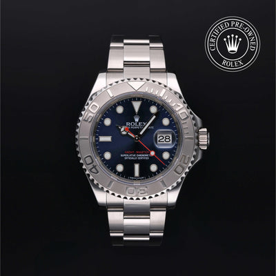 Rolex Certified Pre-owned Yacht-Master M116622-0001 front on black background