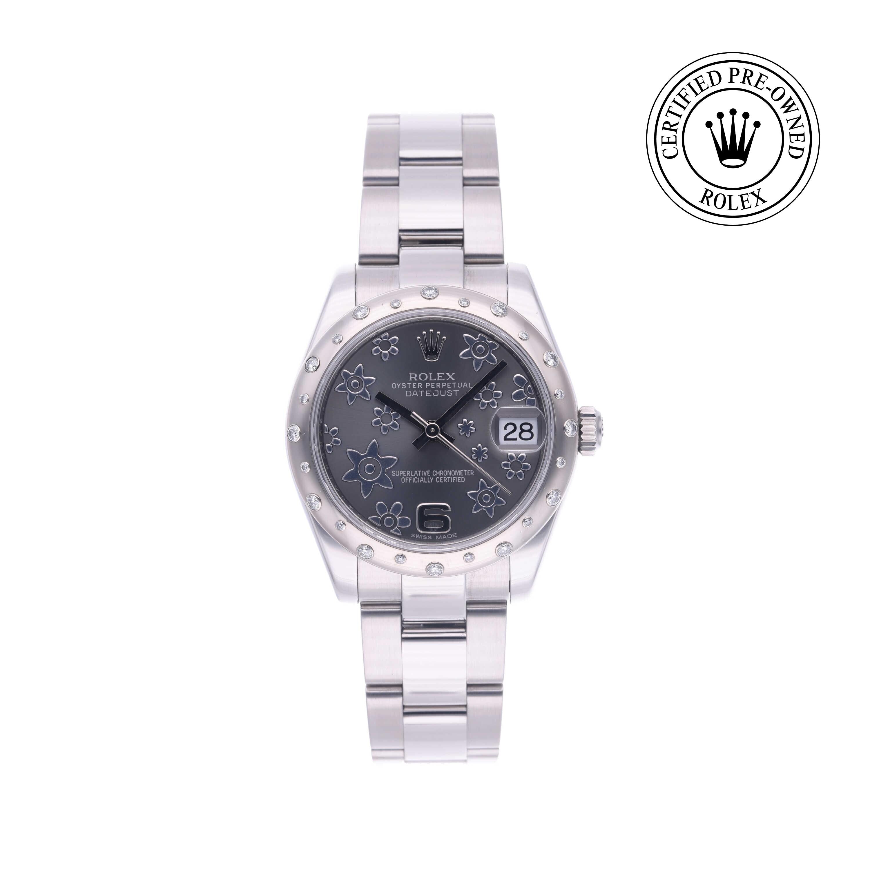 Rolex Certified Pre-owned Lady Datejust M178344-0025 front on white background