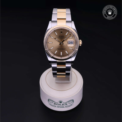 Rolex CPO Datejust M126233 front on white background