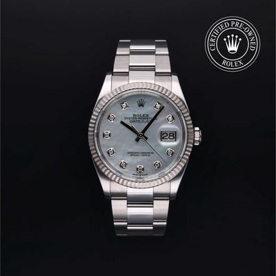 Rolex CPO Datejust M126234 front on white background