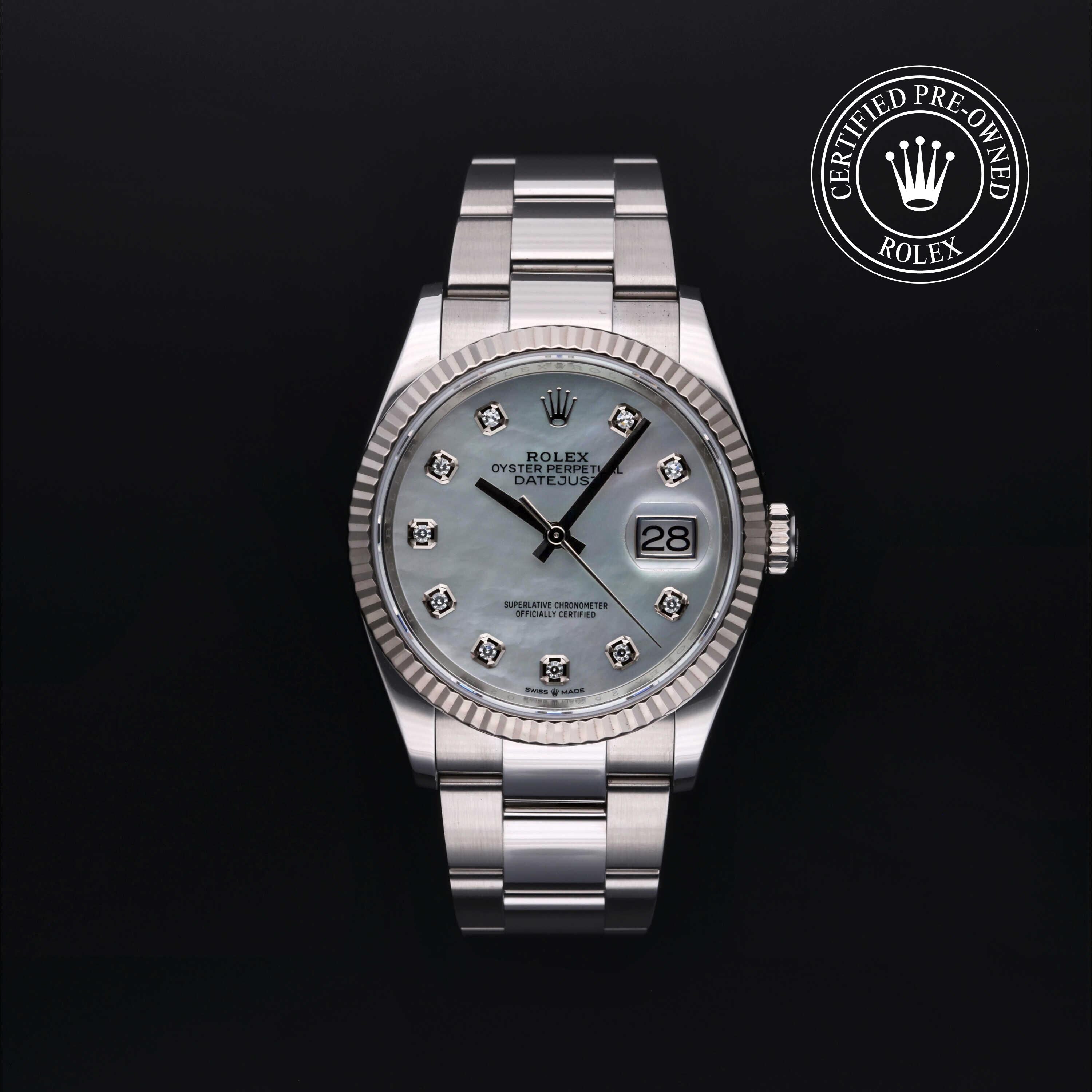 Rolex CPO Datejust M126234 front on white background