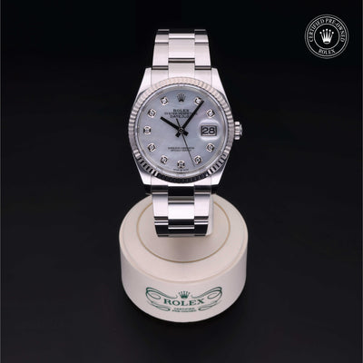 Rolex CPO Datejust M126234 front on white background