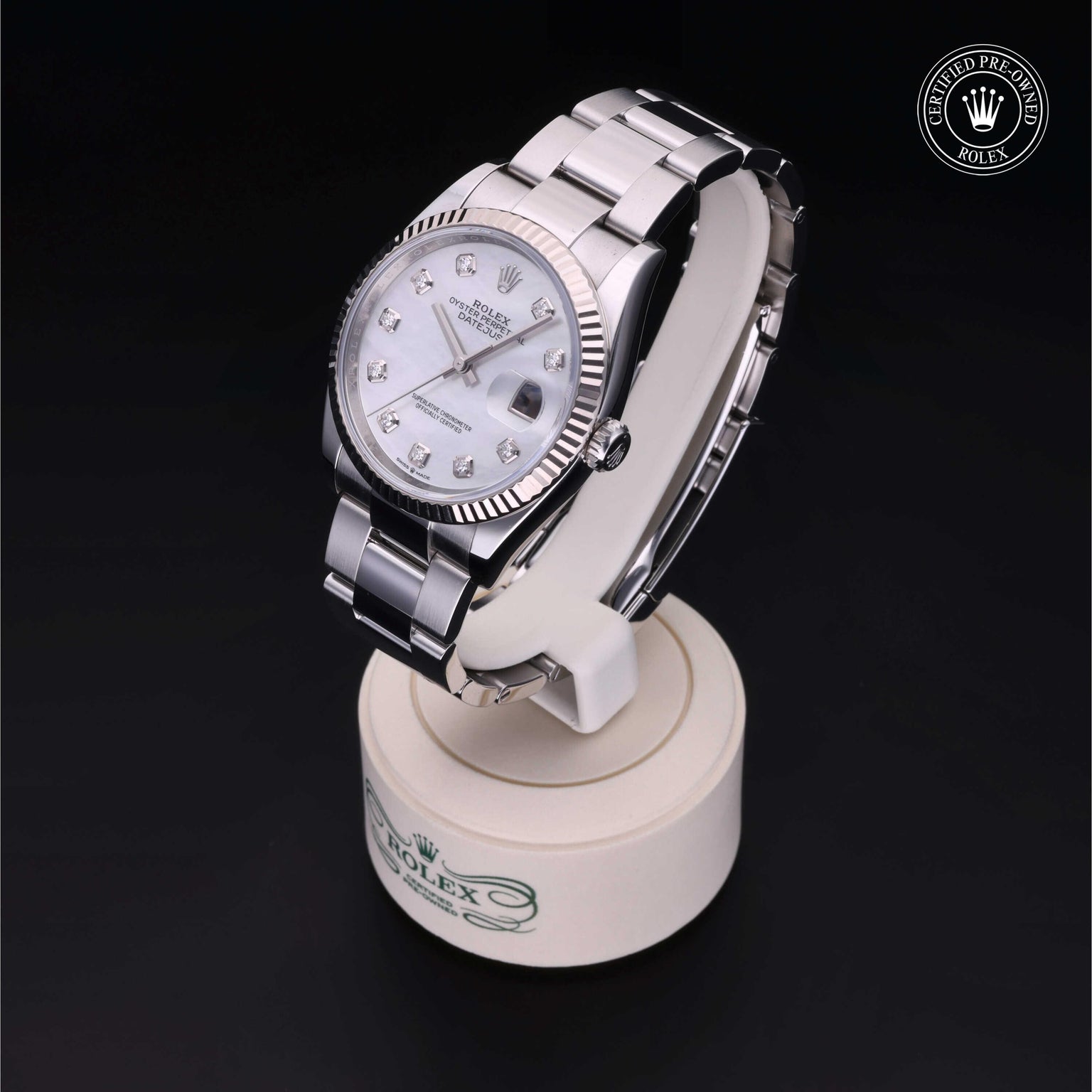Rolex CPO Datejust M126234 front on white background