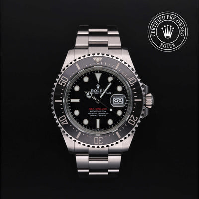 Rolex Certified Pre-owned Sea-Dweller M126600-0001 front on black background
