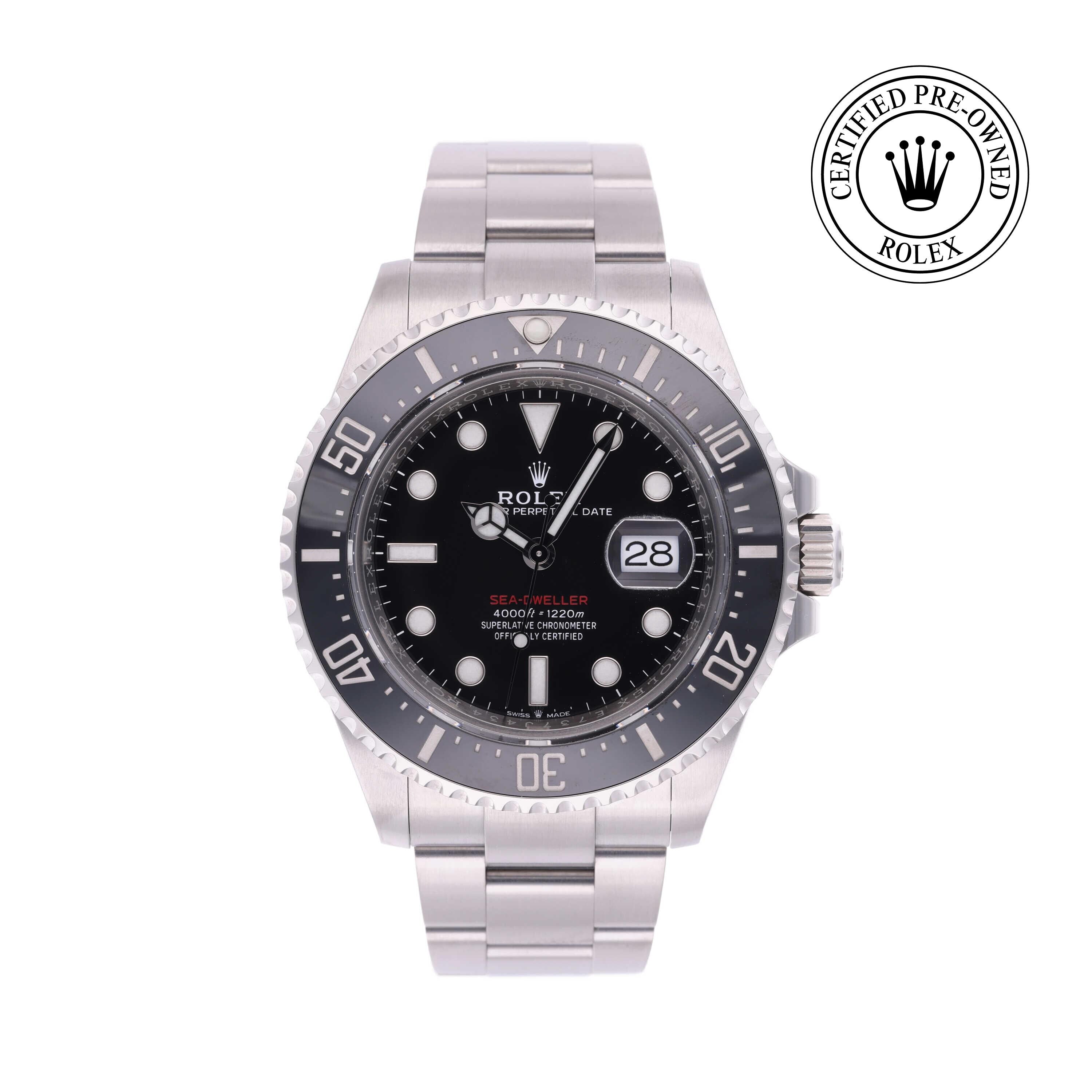 Rolex Certified Pre-owned Sea-Dweller M126600-0001 front on white background