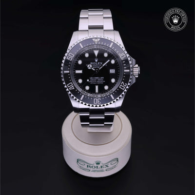 Rolex Certified Pre-owned Sea-Dweller M126660-0001 front on black background
