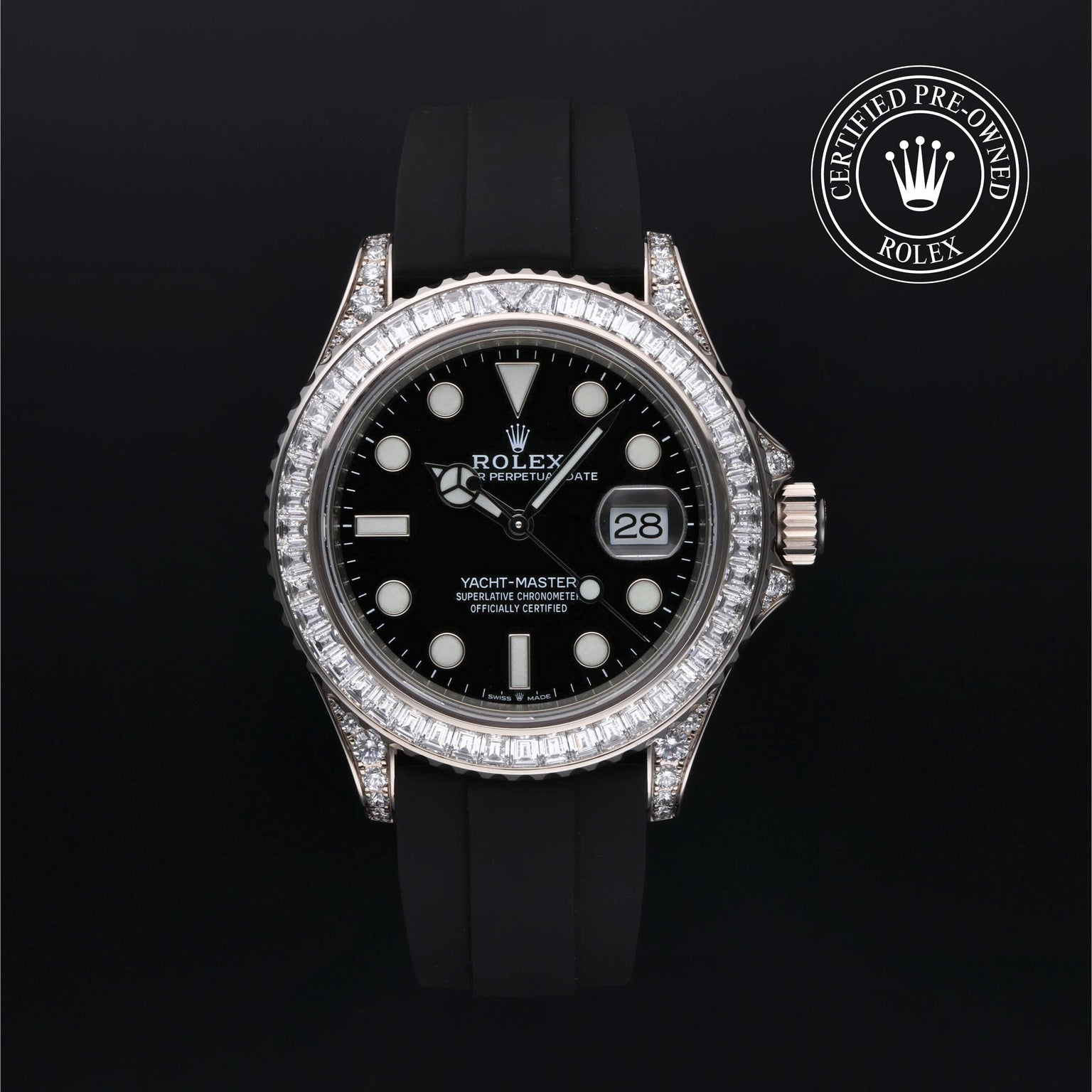Rolex Certified Pre-owned Yacht-Master M226679TBR-0003 front on black background