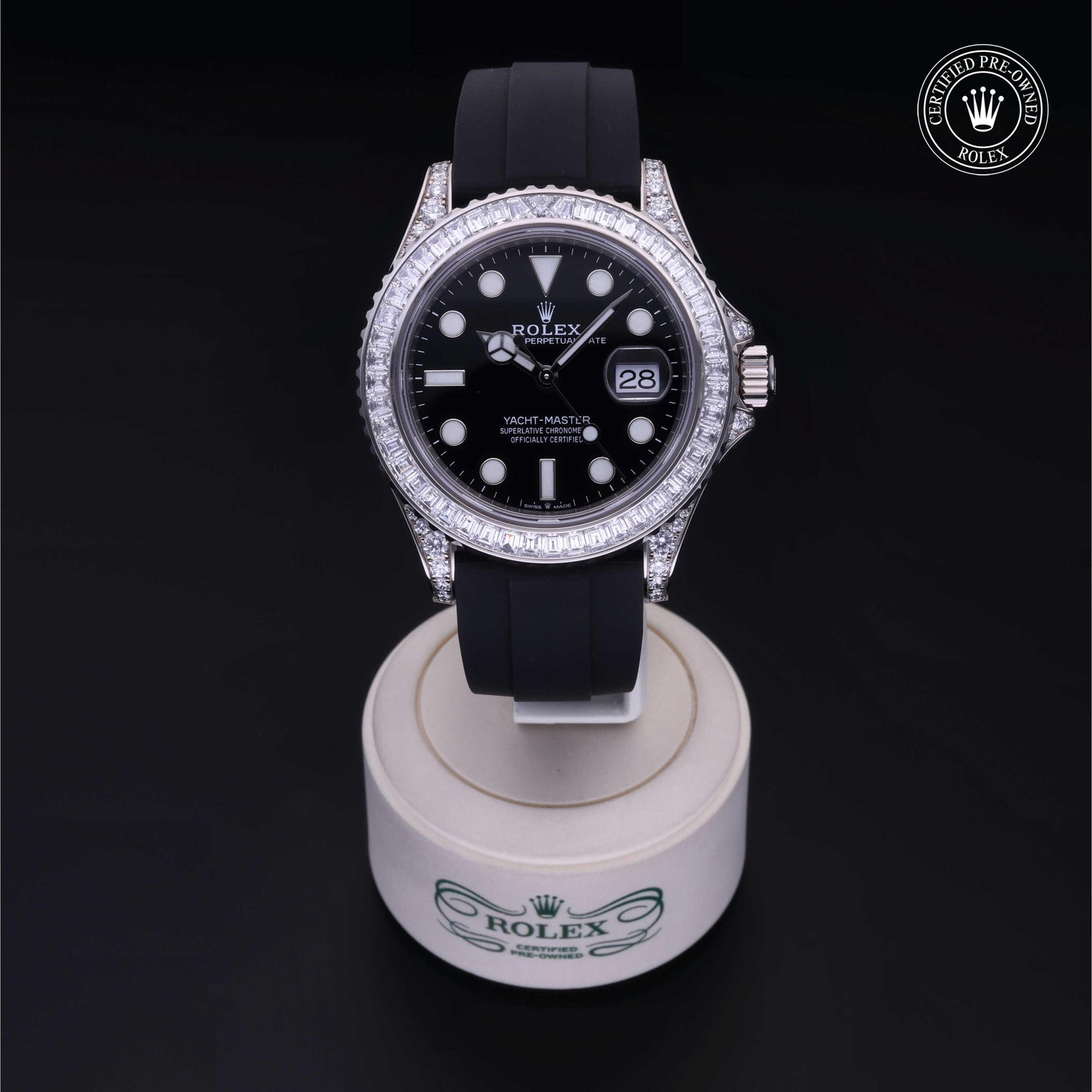 Rolex Certified Pre-owned Yacht-Master M226679TBR-0003 front on black background