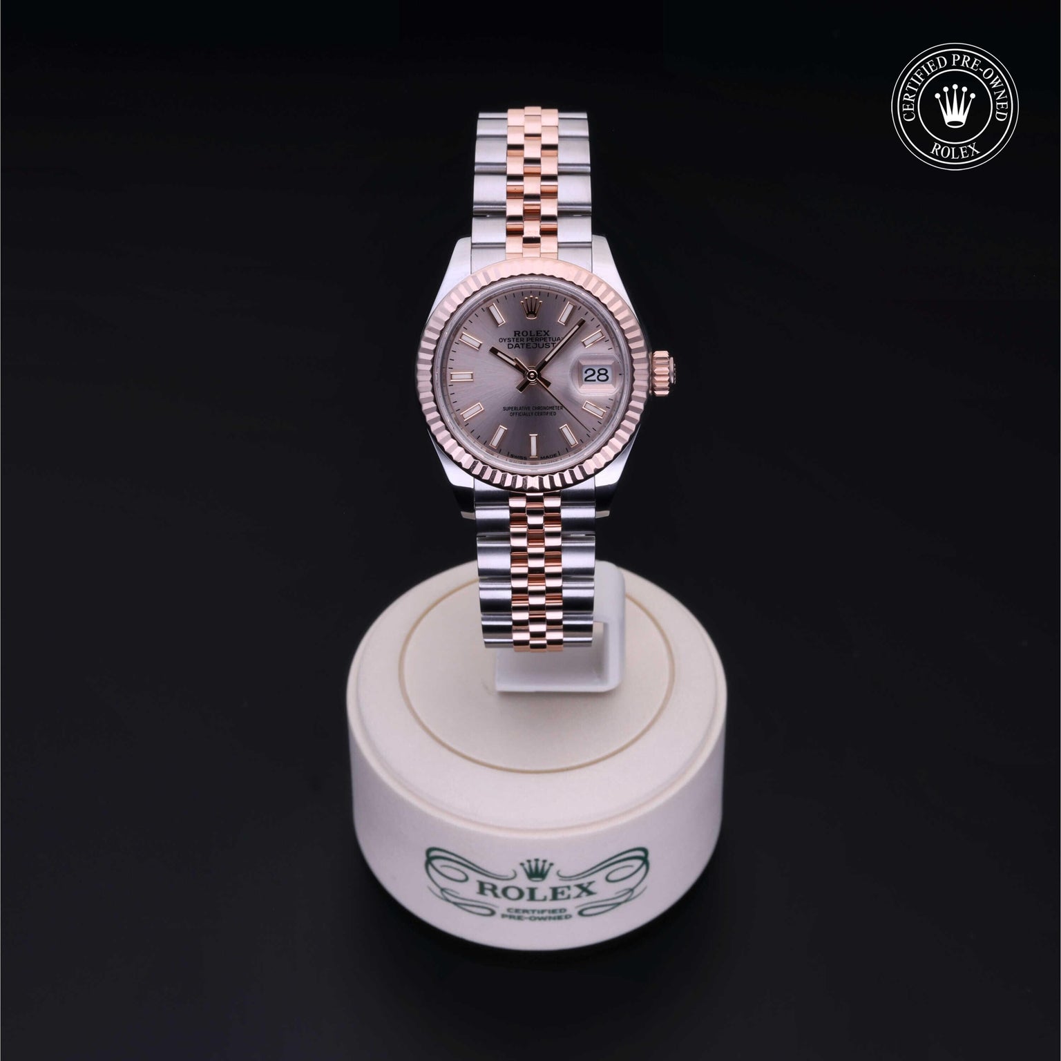Rolex CPO Lady Datejust M279171 front on white background