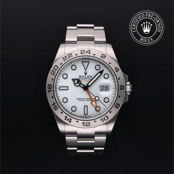 Rolex Certified Pre-owned Explorer M226570-0001 front on black background