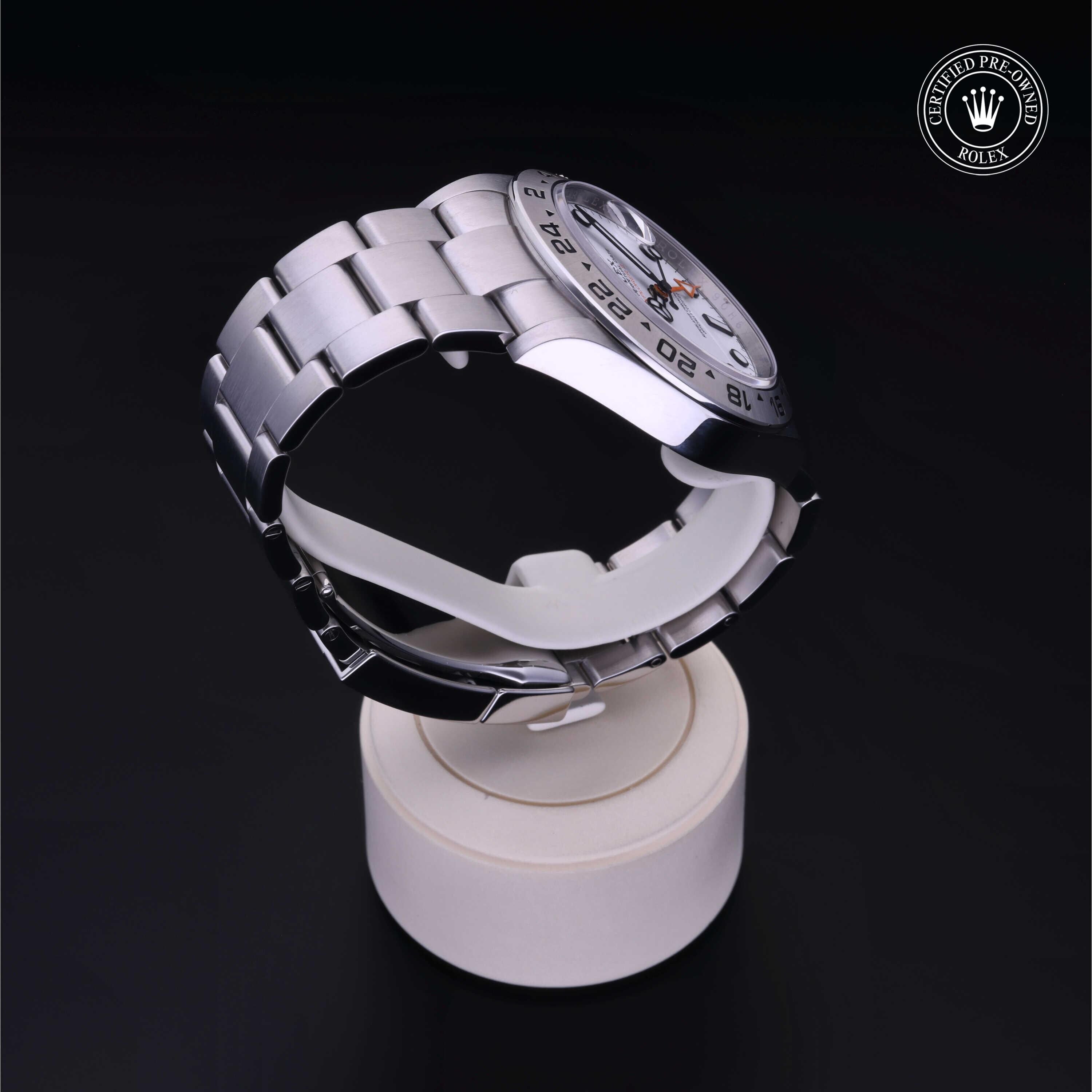 Rolex Certified Pre-owned Explorer M226570-0001 front on black background