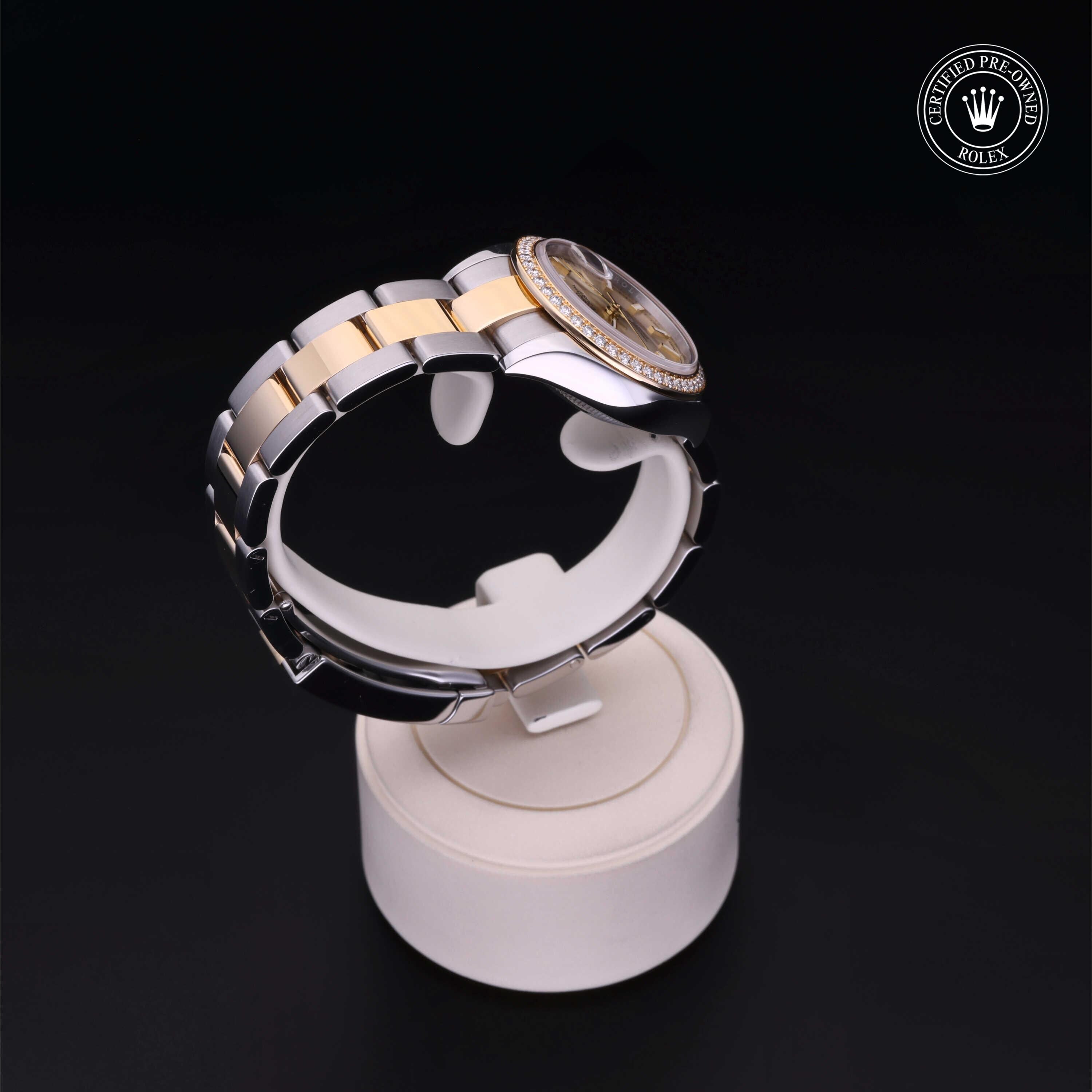 Rolex Certified Pre-owned Lady Datejust M279383RBR-0002 front on black background