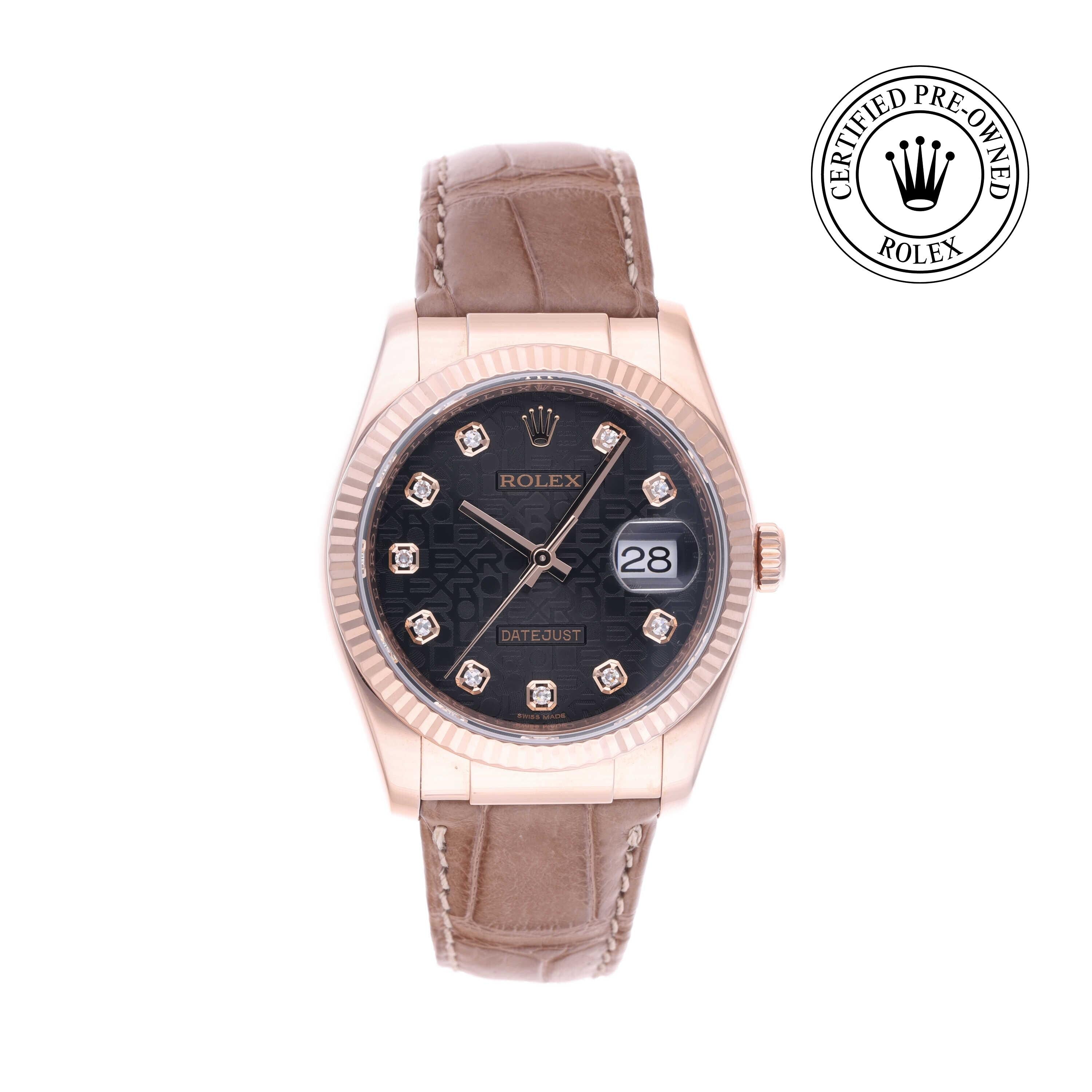 Rolex Certified Pre-owned Datejust M116135-0067 front on white background