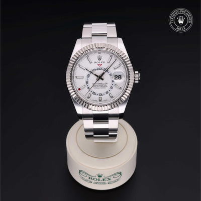 Rolex CPO Sky-Dweller M326934 front on white background