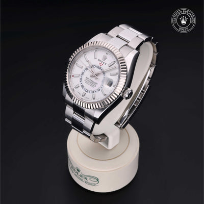 Rolex CPO Sky-Dweller M326934 front on white background