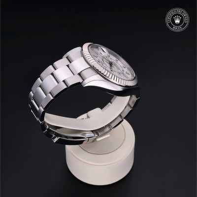 Rolex CPO Sky-Dweller M326934 front on white background