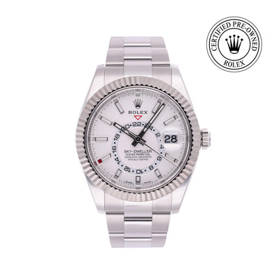 Rolex CPO Sky-Dweller M326934 front on white background