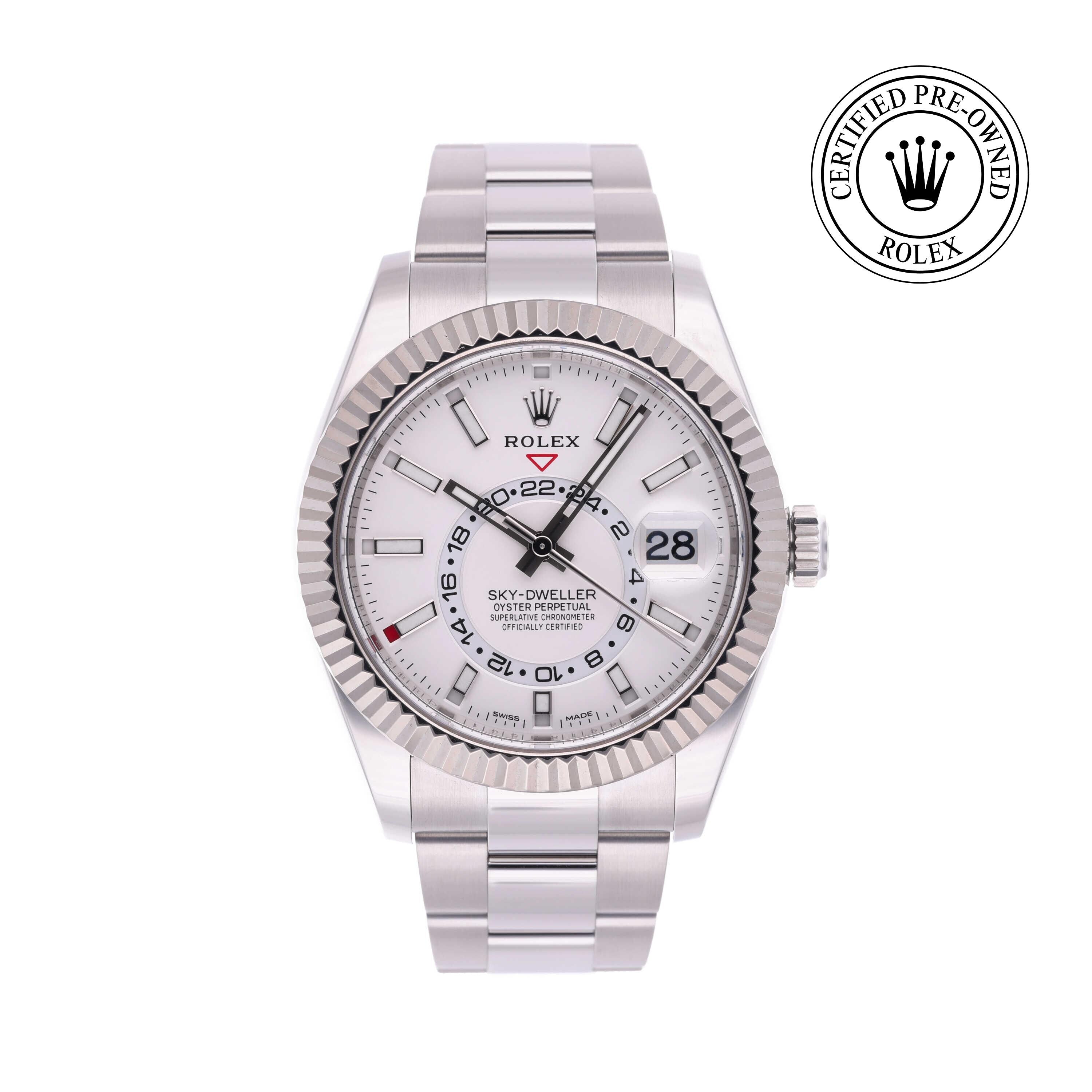 Rolex CPO Sky-Dweller M326934 front on white background