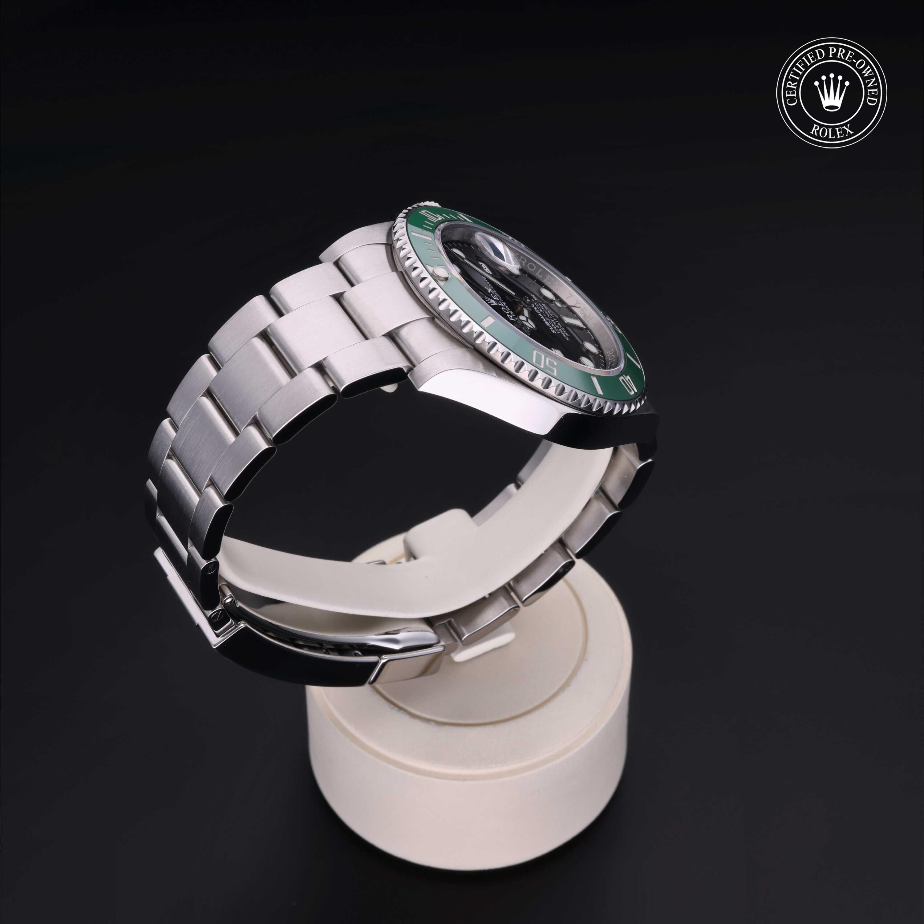 Rolex CPO Submariner M126610LV front on white background