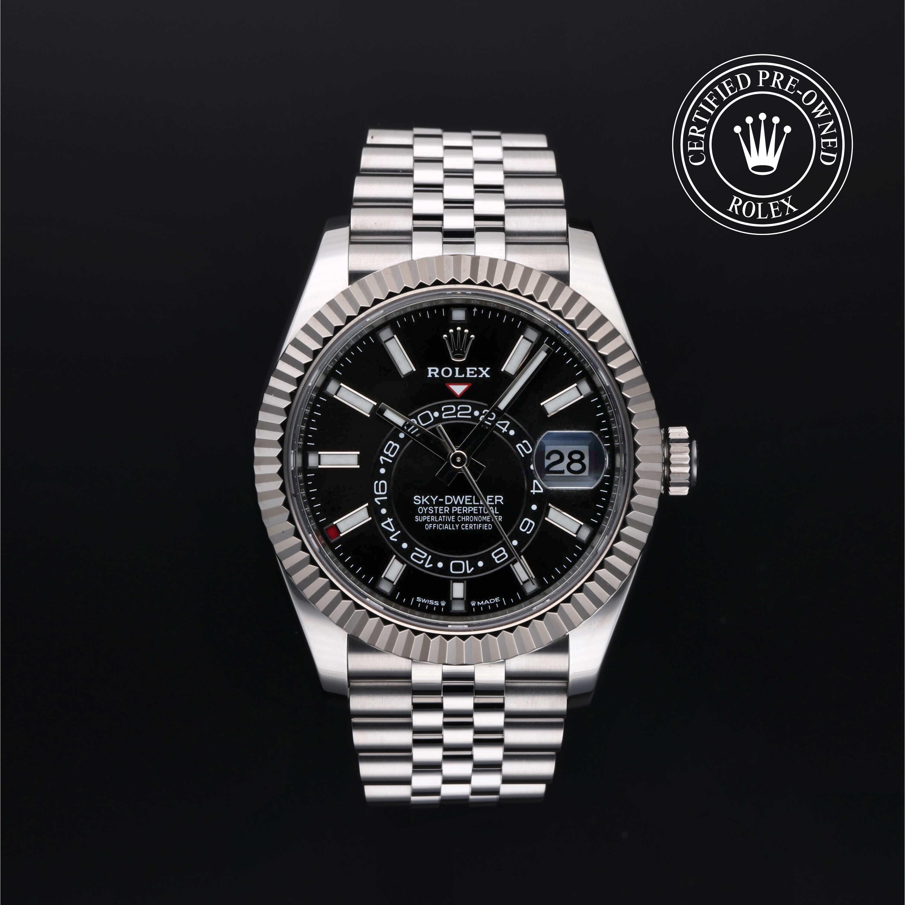 Rolex Certified Pre-owned Sky-Dweller M336934-0008 front on black background