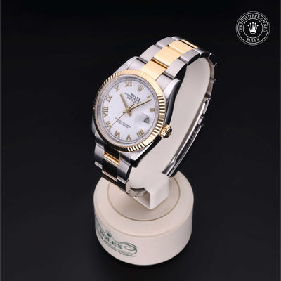 Rolex Certified Pre-owned Datejust M126233-0030 front on black background