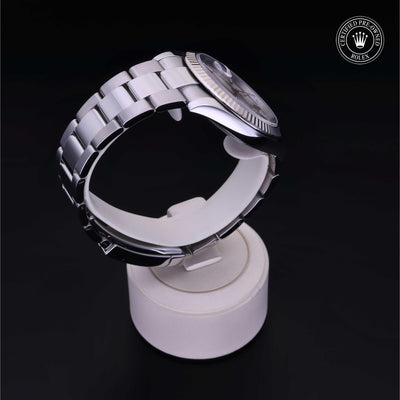 Rolex Certified Pre-owned Datejust M126334-0003 front on black background