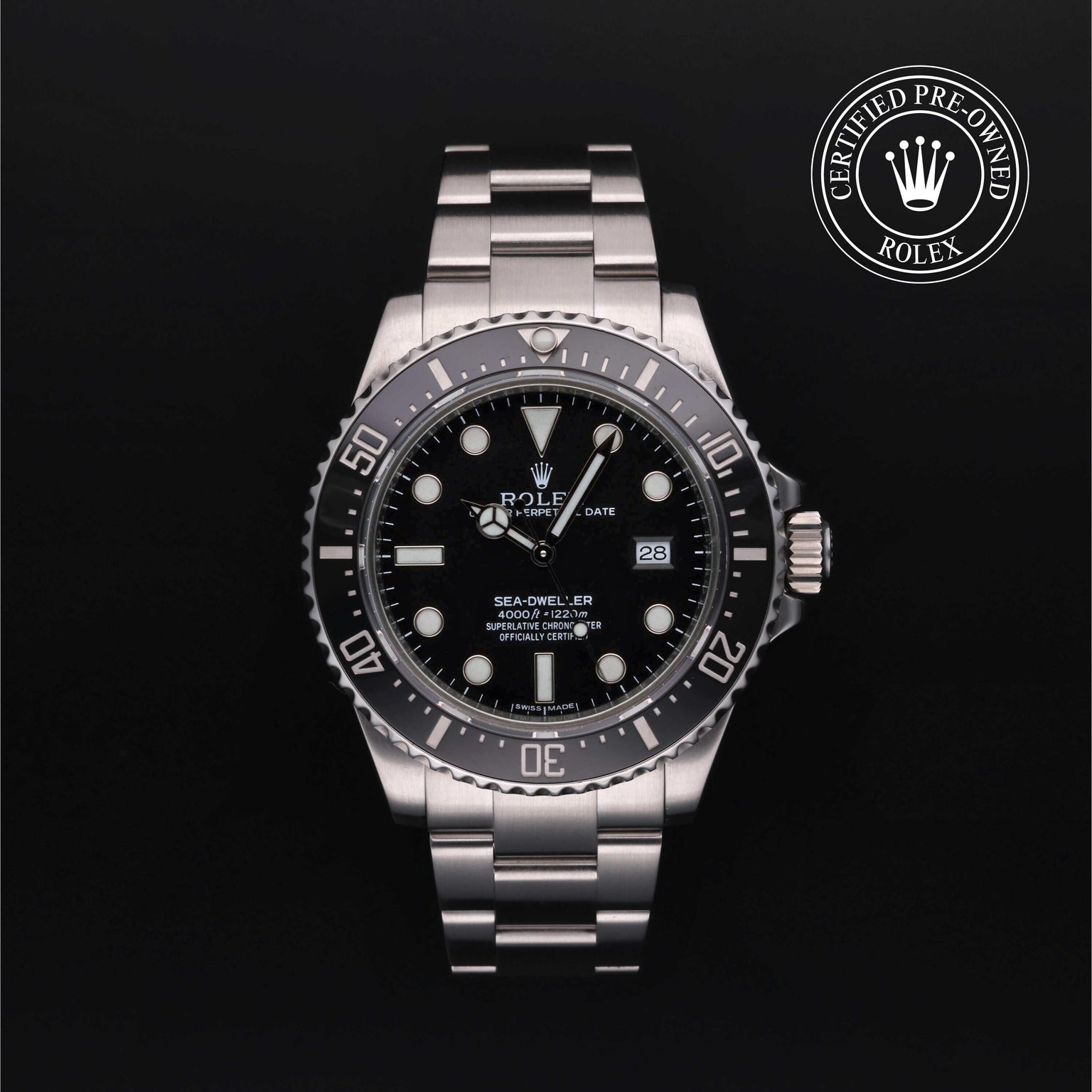 Rolex CPO Sea-Dweller M116600 front on white background