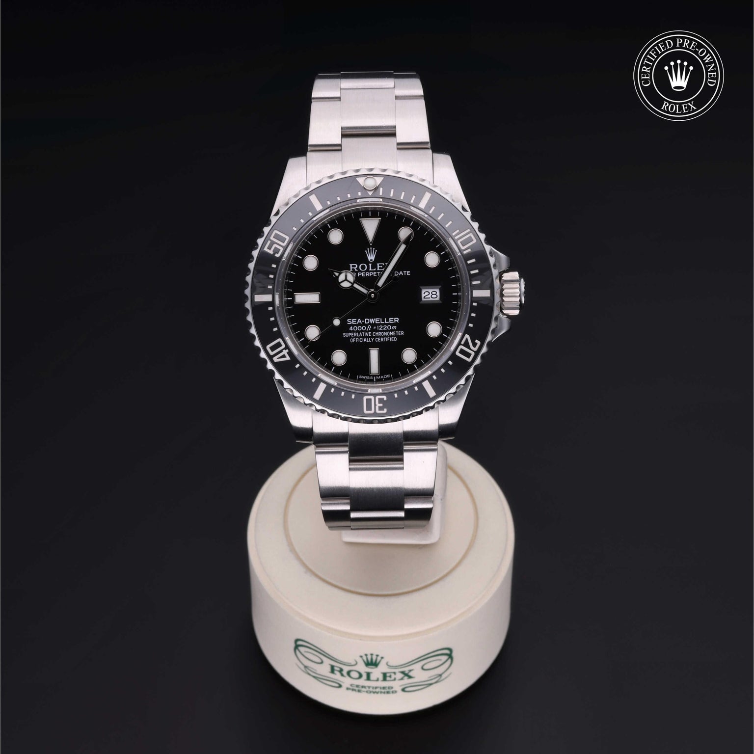 Rolex CPO Sea-Dweller M116600 front on white background
