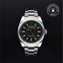Rolex Certified Pre-owned Milgauss M116400GV-0001 front on black background