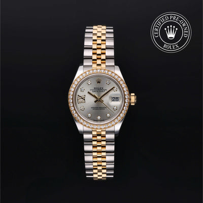 Rolex CPO Lady Datejust M279383RBR front on white background