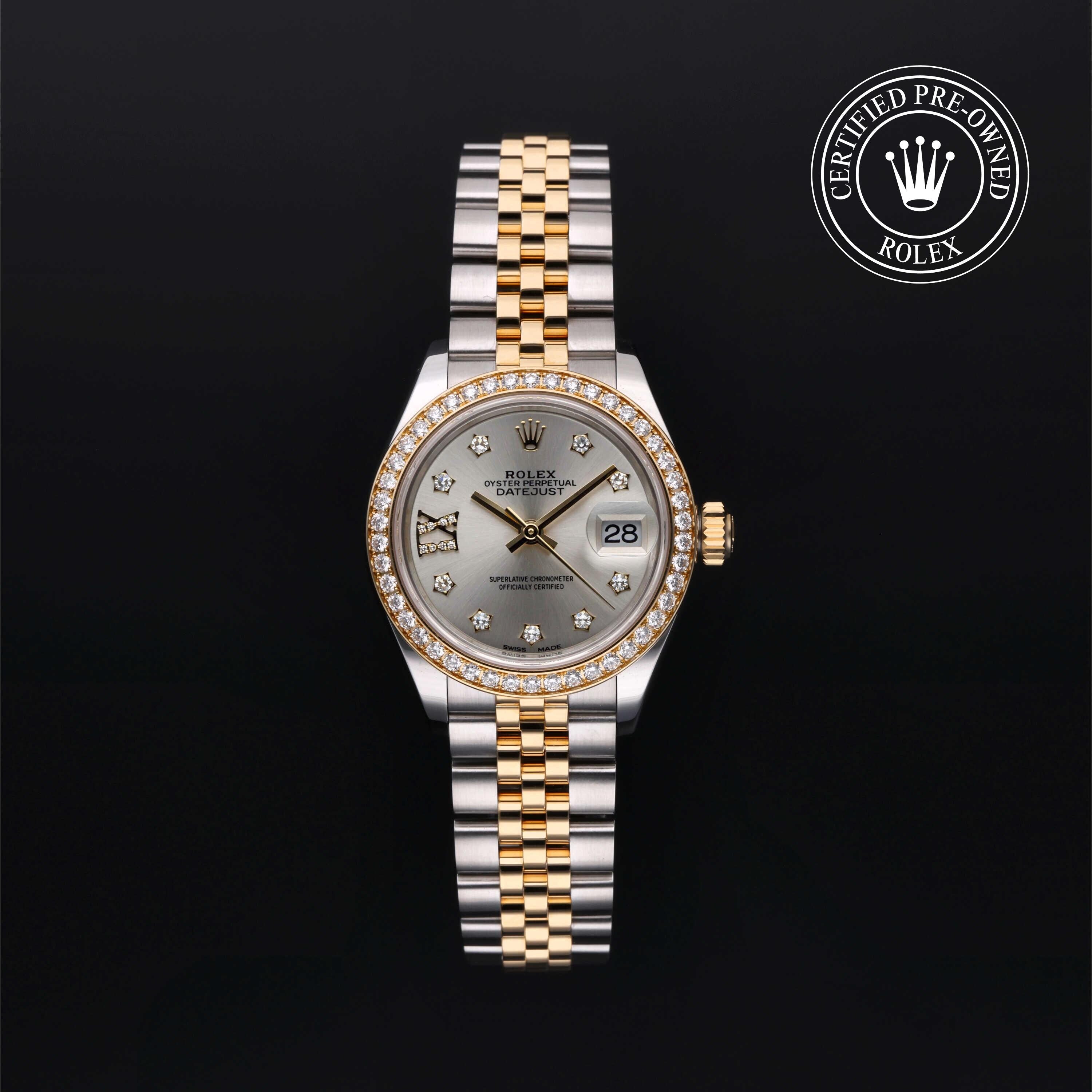 Rolex CPO Lady Datejust M279383RBR front on white background